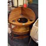 A 19th century mahogany corner washstand