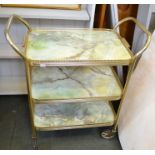 A three shelf vintage tea trolley