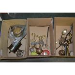 a varied selection of mainly domestic metalwares - meat jack etc