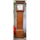 19th Century oak long case clock the restored dial 'James Lyon - Folkstone'