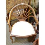 Edwardian fan backed armchair