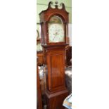 A Victorian inlaid mahogany longcase clock the painted dial named "Thomas Mills of Berkley"