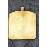 A Rustic Provincial bread board / chopping board, squared form withy handle end, possibly French, ov