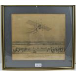 A framed engraving "The First Carriage, The Ariel", published by Ackermann's of London 28cm x 32cm,
