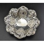 James Dixon & Son, a later Victorian silver bon-bon dish, petal edge form with embossed & pierced de