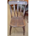 Four traditional slat back solid seated chairs