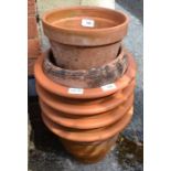 A selection of terracotta flower pots various sizes