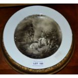 August Schleich a hand painted porcelain plate signed and dated 1849 - 22.5cm dia