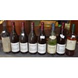 A mixed selection of eight bottles of wine
