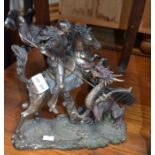 A resin figure depicting St George and the dragon