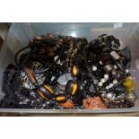 A tray of costume jewellery mainly necklaces