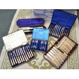 Five cased lots of vintage cutlery