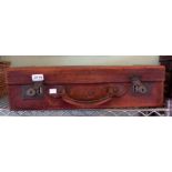 A vintage leather suitcase