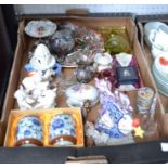 A box of mixed china ornaments and collectables