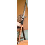 A two handle sword, wooden handle, steel blade, 146cm