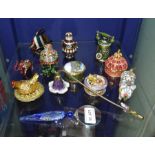A selection of enamel decorative wares
