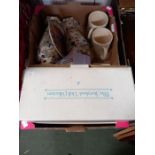 A box containing two collectors Dolls, together with domestic china, various