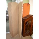 A shabby chic four panel folding room screen, together with another similar