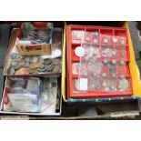 A box containing a large selection of collectors coinage, various