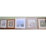 A selection of original art works by Whittall / Fenlon each glazed and framed