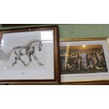 A signed limited edition print of a horse titled 'Majestic', by Mair, 66/150, together with a Robert