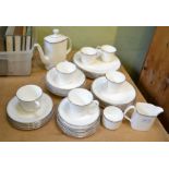 A Royal Doulton Platinum Concord pattern part coffee and dinner service