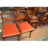 A set of twelve dining room chairs, reproduction, Trafalgar rope twist backs, ten singles, two carve