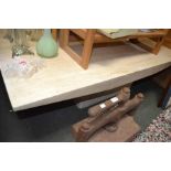 Large travertine two piece coffee table