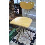 A mid century ply and metal adjustable chair
