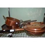 Four items of antique domestic copperwares
