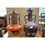 Two large 1970's German pottery based table lamps