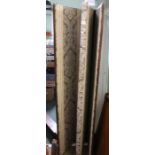 A four panelled upholstered folding room screen, appox 6' high