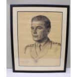 Leo Arthur Robinson, portrait of a Military Officer, graphite on paper, 41cm x 52cm, signed & titled