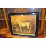 May Burton - oil on canvas equine portrait study signed and dated 1935, glazed in plain ebony frame