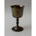 HM silver goblet - inscribed