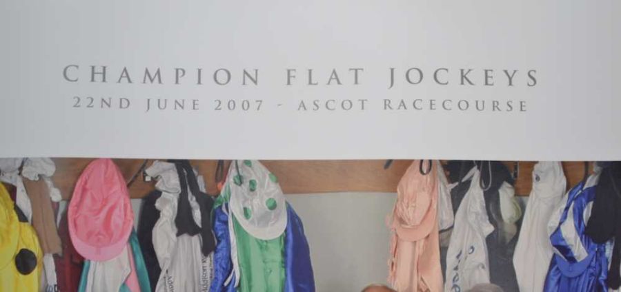 A selection of charitable horse racing photographs, one set depicting flat jockeys - Image 4 of 7