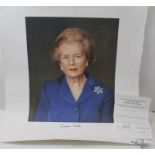After Richard Stone, a limited edition unframed lithograph, portrait of the Rt Hon. The Baroness Tha