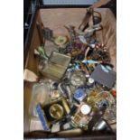 A suitcase containing a selection of costume jewellery, various