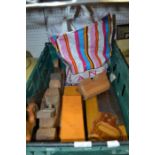 A crate of vintage tools, some boxed