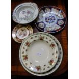 A selection of domestic pottery and glassware to include five extra large "Old Country Roses" bowls