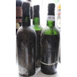 Three bottles of unknown port