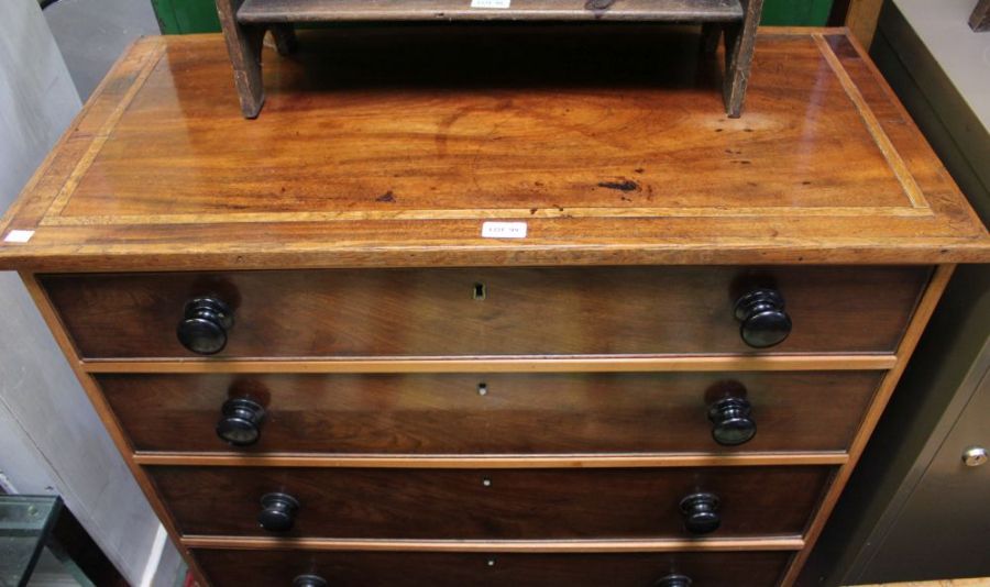 A late 19th / early 20th century mahogany framed single bed, the solid head & foot board having pila - Image 3 of 3