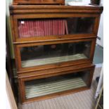 A three section barristers bookcase in the style of Globe Wernicke