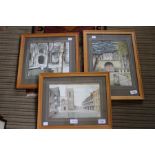 Three framed and glazed original watercolours of Stratford upon Avon