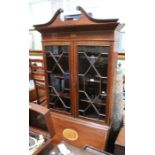 An astragal glazed Edwardian bureau bookcase