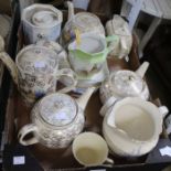 A selection of pottery teapots and jugs "Sadler" etc