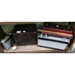 Four vintage radios including a Bakelite example