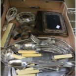 Domestic metalwares to include pair Victorian HM silver serving spoons and others