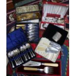 Selection boxed cutlery and servers etc