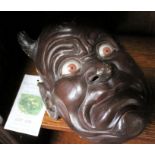 A Japanese Oni mask, with glass eyes - Felix Dennis collection